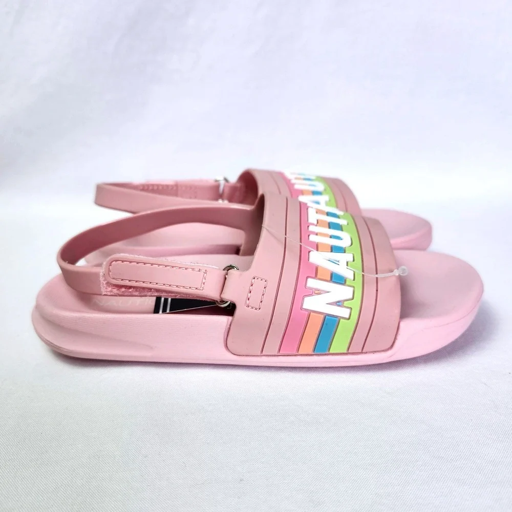 NEW NAUTICA DIAMONI TODDLER PRISM PINK RAINBOW SLINGBACK SANDALS LITTLE GIRLS 11